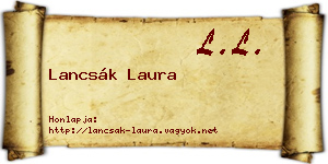 Lancsák Laura névjegykártya