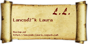 Lancsák Laura névjegykártya